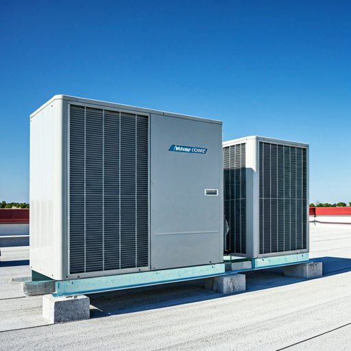 Técnico de NewGen HVAC dando servicio a una unidad de techo comercial